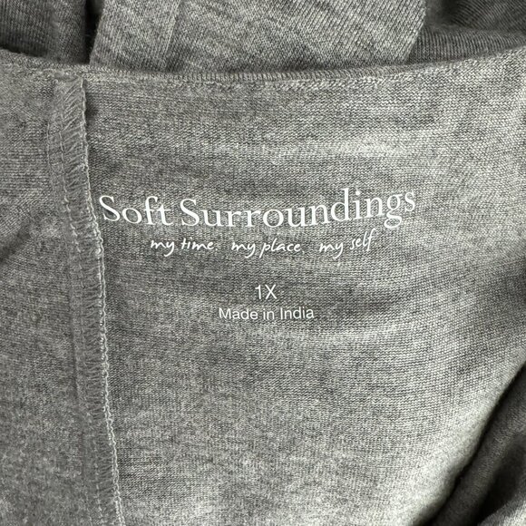 Soft Surroundings Alexandra Jersey Dress 1X Gray Asymmetric NWT DR-1613 - Picture 7 of 9